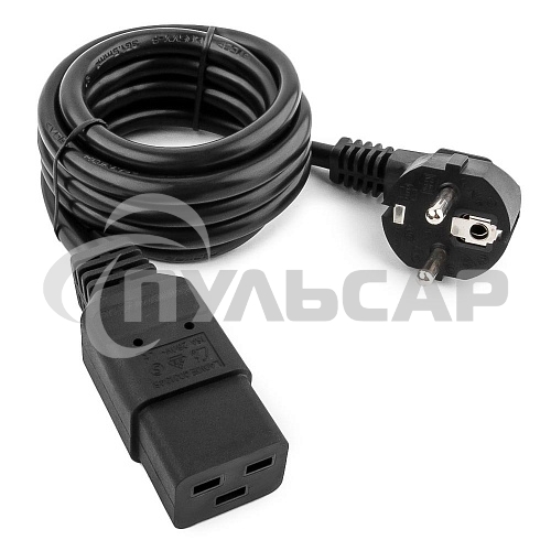 Кабель питания для UPC Gembird/Cablexpert, 1.8м, Schuko-С19, 16А, черный, с заземлением(PC-186-C19)