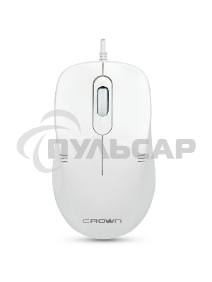 Мышь проводная Crown CMM-502 белый, 1000 dpi, USB, кнопки - 3