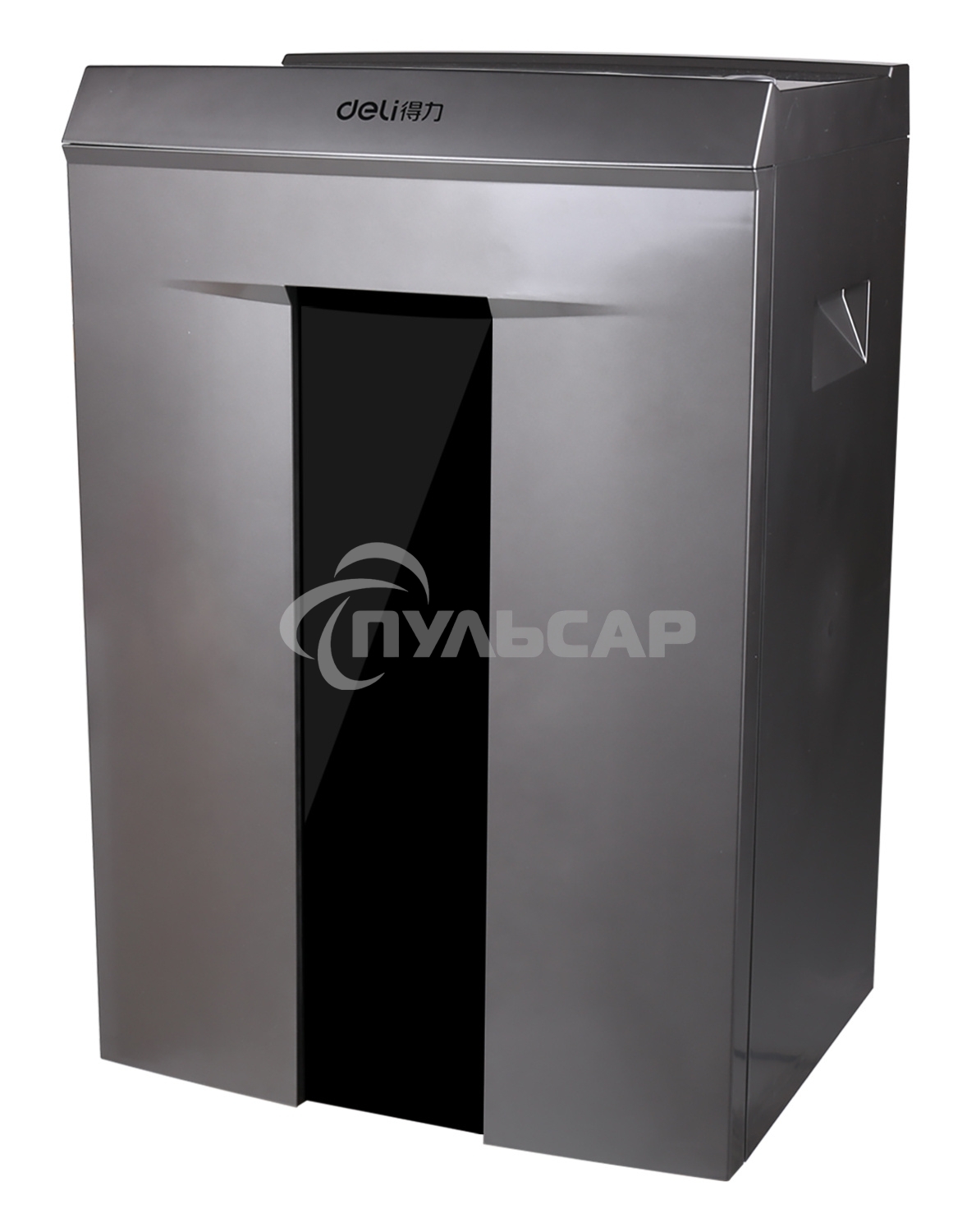 Шредер Deli 9907 серебристый с автоподачей (секр.P-4)/фрагменты/8лист./20лтр./скрепки/скобы/пл.карты/CD