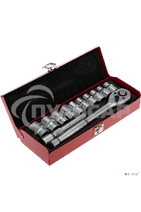 Набор торцевых головок Rexant 1/2, головки 10-24 мм, с трещоточным ключом, 12 предметов