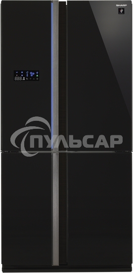Холодильник Sharp SJ-FS97VBK черное стекло трехкамерный 393/207 л морозилка снизу