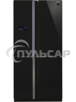 Холодильник Sharp SJ-FS97VBK черное стекло трехкамерный 393/207 л морозилка снизу