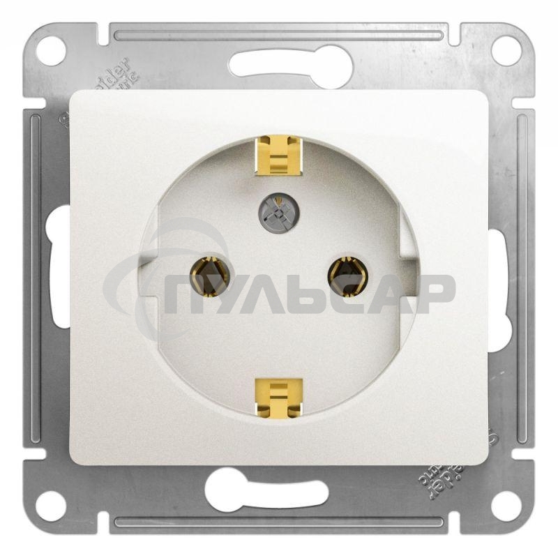 Механизм розетки 1-м Glossa 16А с заземл. перламутр SchE GSL000643