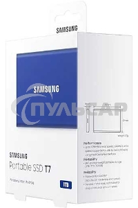 Внешний SSD Samsung T7, 1TB, USB 3.2 Gen 2 Type-C, R/W 1050/1000, синий