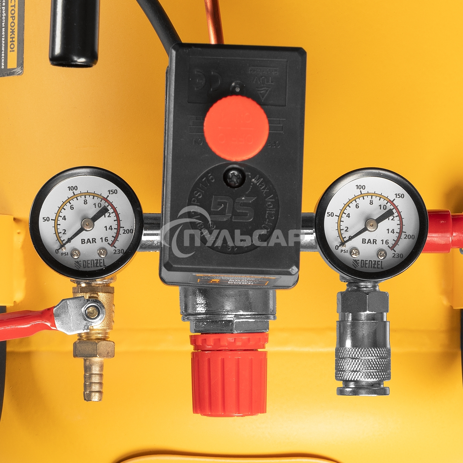 Компрессор воздушный рем. привод BCW3000-T/100, 3,0 кВт, 100 литров, 520 л/минDenzel