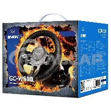Руль SVEN GC-W800 (педали, вибро, скоба, D-pad, 12 кл, PC/PS3/PS4/XBOXONE/Xinput)