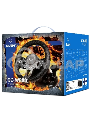 Руль SVEN GC-W800 (педали, вибро, скоба, D-pad, 12 кл, PC/PS3/PS4/XBOXONE/Xinput)