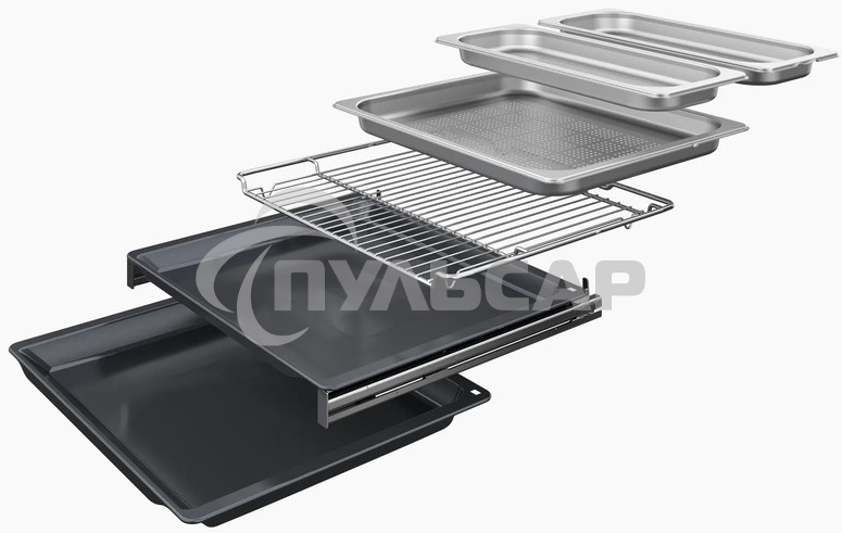 Встраиваемый духовой шкаф Bosch CSG958DB1 Accent Line шкаф-пароварка, черный, 14 режимов + комбинированные режимы, функция приготовление на пару 100%, 4-слойное остекление, 3 цветных текстовых TFT-дисплея 2,5