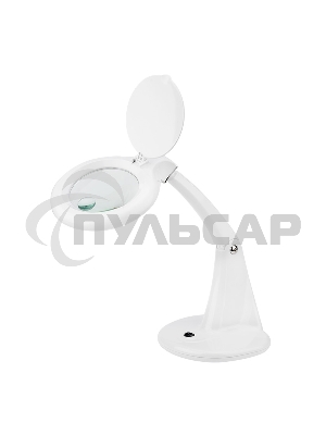 Лупа настольная 3D+12D Rexant с подсветкой 60 LED, белая