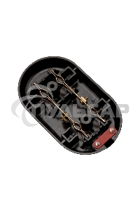 Колодка 2 гнезда карболитовая б/з 16 А, черная Rexant