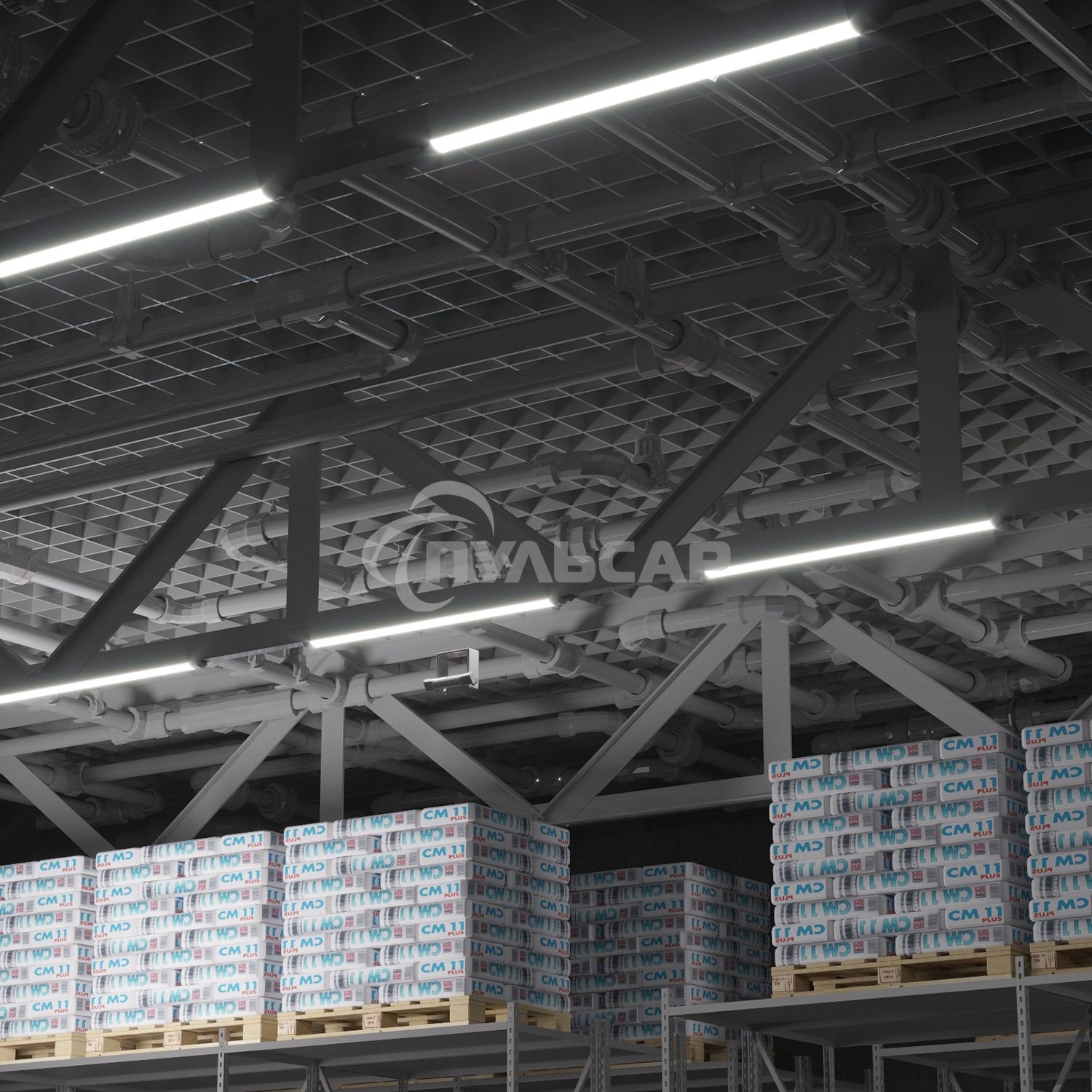 Светильник светодиодный Gauss IP40 1200*76*24мм 36W 3200lm 4000K WLF-2 сталь