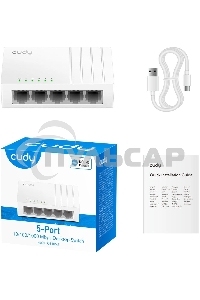 Коммутатор 5-Port Gigabit Desktop Switch, 5 10/100/1000M RJ45 Ports, Loop Detection, Desktop Plastic Case, Power Saving, Plug & Play, Wall-Mount, Power Adapter Not Included