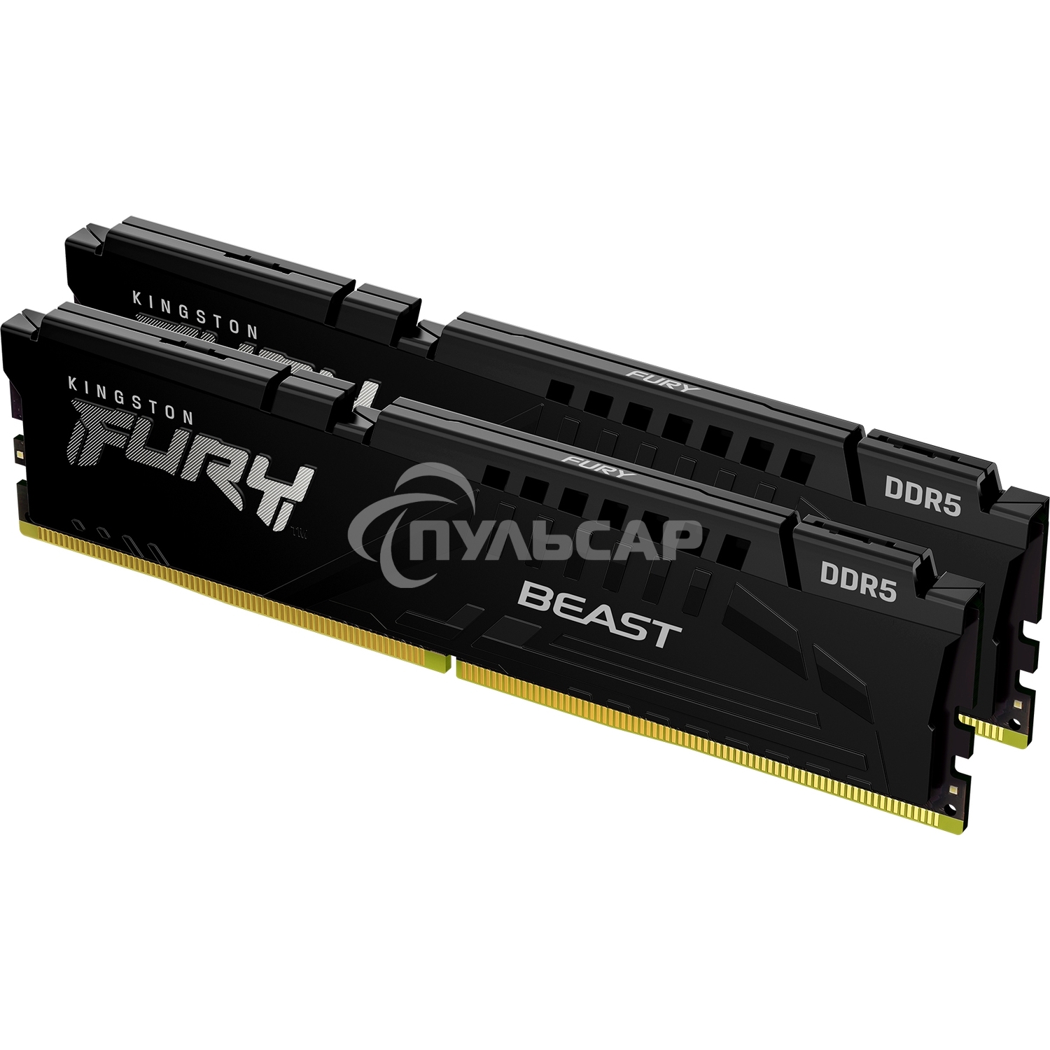 Оперативная память Kingston Fury Beast, DDR5, 32Gb (2x16Gb), 6000MHz, CL30, DIMM, с радиатором, черный