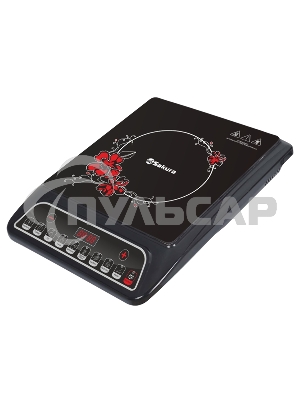 Настольная плитка Sakura SA-7152FS 2000 Вт, индукционный нагревательный элемент, ЖК- дисплей, корпус из закаленного стекла, индикатор работы, регулировка мощности, функция таймера, отсрочка старта. Режимы: суп, каша, кипячение, горячее молоко, барбекю, по