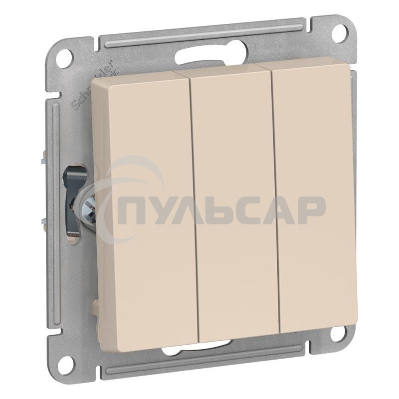 Механизм выключателя 3-кл. ATLAS DESIGN (сх.1+1+1) 10АХ беж. SchE ATN000231