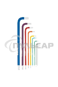 Набор ключей GROSS 16400 имбусовых hex 1.5–10мм s2 9шт магнит экстра-длин. с шаром хром/краска