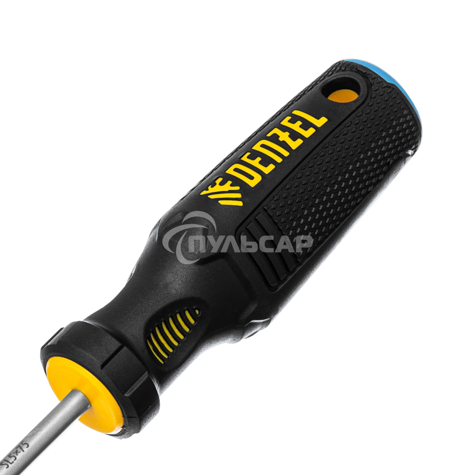 Отвертка, SL5x75 мм, S2, 3к рукоятка Denzel