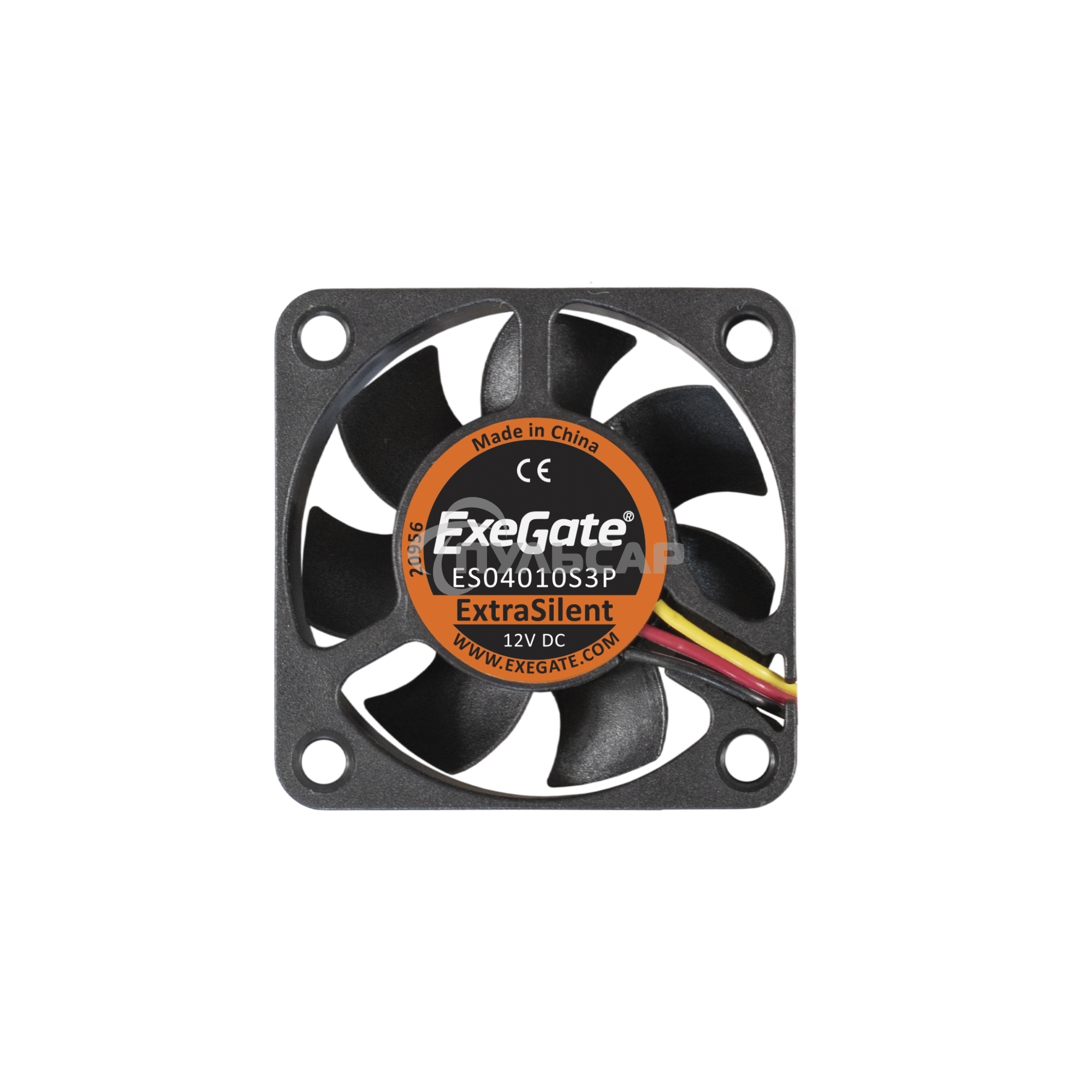 Вентилятор для корпуса ExeGate ExtraSilent ES04010S3P черный, 40 мм, 4000 об/мин, 19 дБ, 3 pin