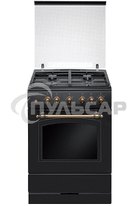 Плита газовая Hansa FCGA62109 черный, конфорок 4 шт, духовка 58 л, 60 см x 85 см x 60 см