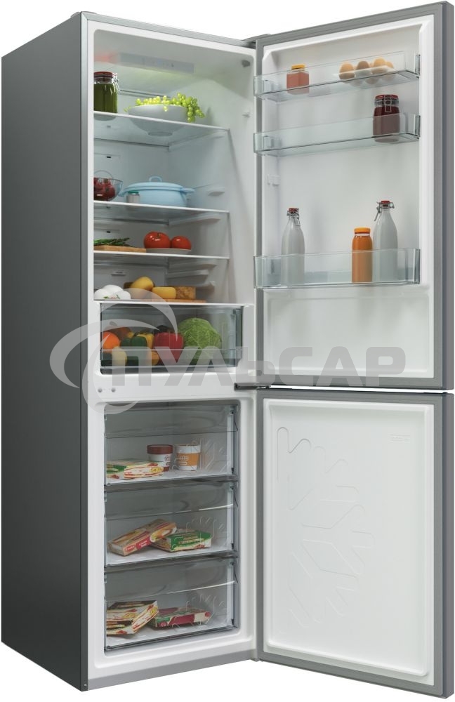 Холодильник Candy CCRN 6180S серебро двухкамерный 227/106л морозилка снизу, No Frost