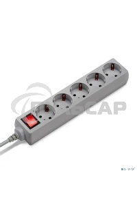 Сетевой фильтр Buro 500SL-1.5-G 1.5м (5 розеток) серый (пакет ПЭ)