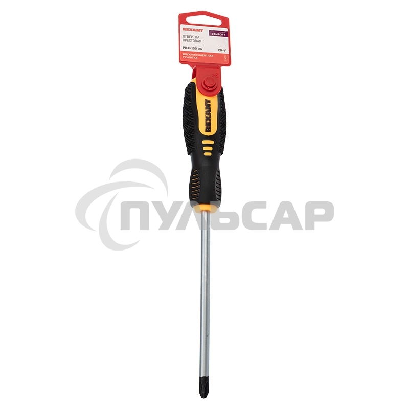 Отвертка крестовая PH 3х150 мм, двухкомпонентная рукоятка Rexant