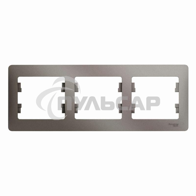 Рамка 3-м Glossa горизонт. платина SchE GSL001203