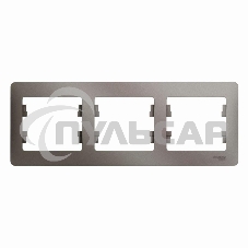 Рамка 3-м Glossa горизонт. платина SchE GSL001203