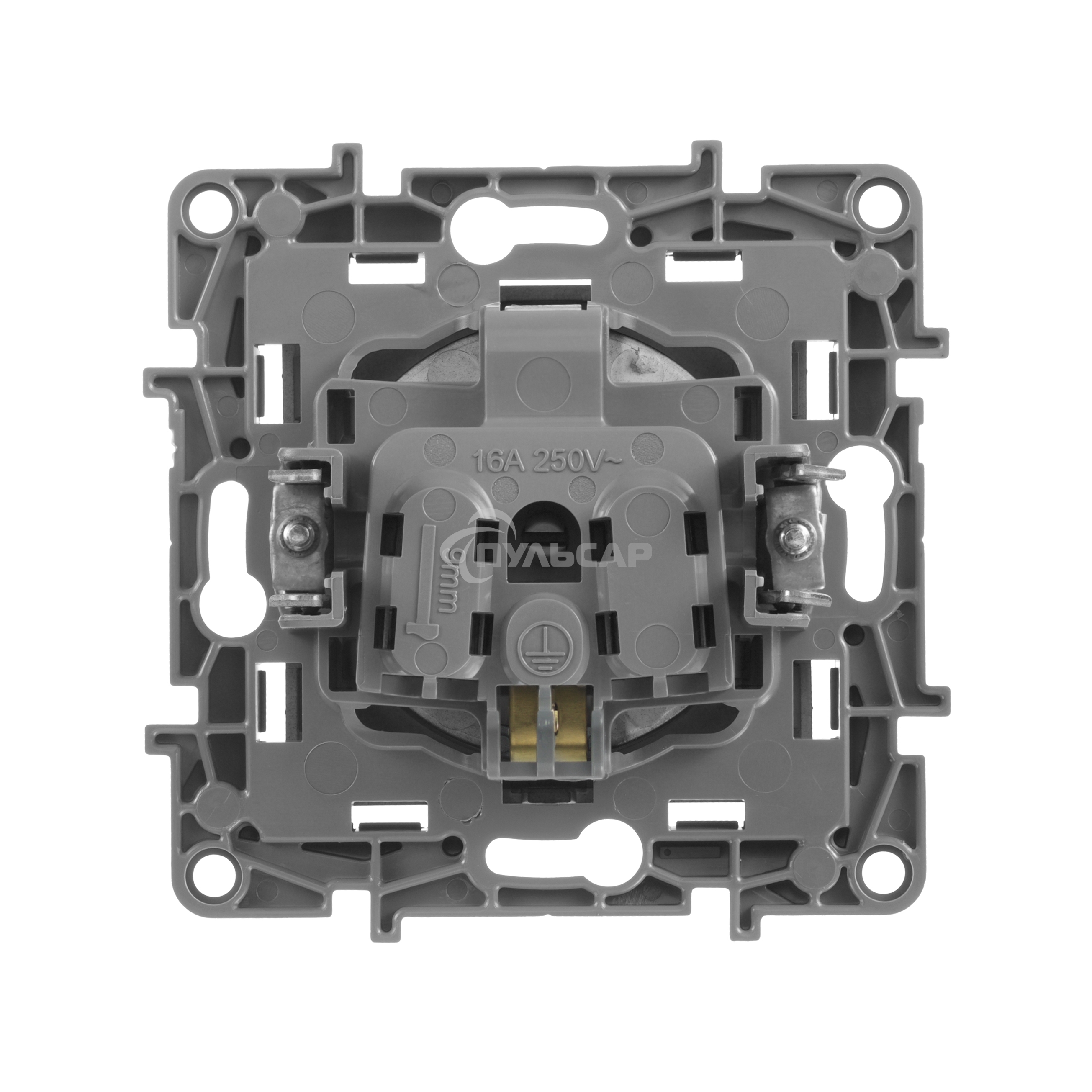 Розетка 2К+З, немецкий стандарт, винтовые зажимы, 16А, 250В~, Etika, антрацит Розетка 2К+З, немецкий стандарт, винтовые зажимы, 16А, 250В~, Etika, антрацит