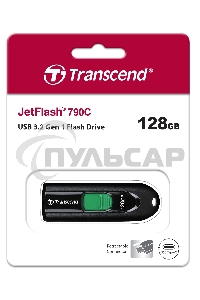 Флешка USB Transcend USB 128 Gb JETFLASH 790C USB 3.2, Type-C, черный