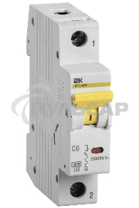 Выключатель автоматический однополюсный ВА47-60M 6А C 6кА MVA31-1-006-C IEK