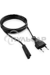 Кабель питания для ноутбуков, аудио/видео техники Cablexpert/Gembird PC-184/2-1.8М, 1.8м, 2-pin, черный, пакет