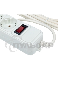 Сетевой фильтр EKF UFP10-375-6-03 6*3м 10А/2,2 кВт с выкл. c/з ПВС 3х0,75 Блокбастер EKF PROxima