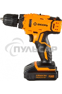 Дрель-шуруповерт Вихрь ДА-18Л-2К/Б 72/14/22, Аккумуляторная, 18В, 2 АКБ, Кейс