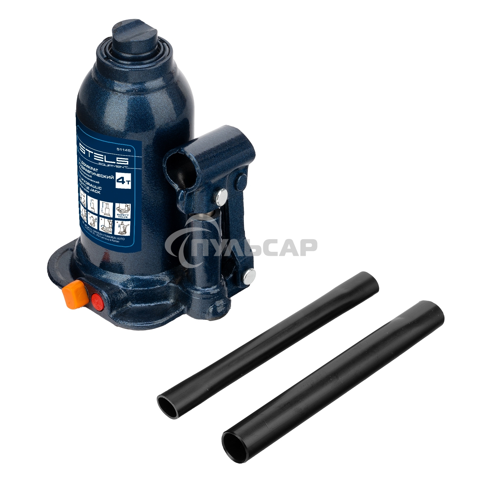 Домкрат гидравлический бутылочный телескопический, 4 т, подъем 170-420 мм Stels