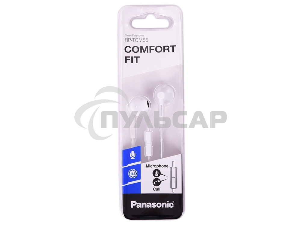 Наушники Panasonic RP-TCM55GC-W внутриканальные 10-24000Гц 1.2м 3.5мм 109дБ микрофон белые