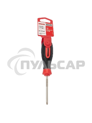 Отвертка крестовая PZ 1х75 мм, трехкомпонентная рукоятка, сталь S2 Rexant