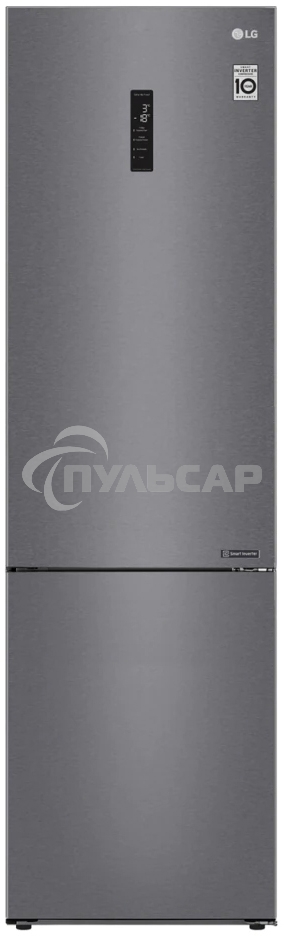 Холодильник LG GA-B509CLSL графитовый двухкамерный 277/107л морозилка снизу, No Frost