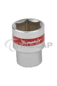 Головка торцевая Matrix, 22 мм, 6-гранная, CrV, под квадрат 1/2