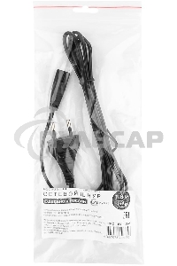 Кабель питания для ноутбуков, аудио/видео техники Cablexpert/Gembird PC-184/2-1.8М, 1.8м, 2-pin, черный, пакет