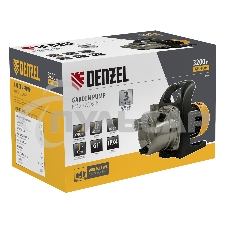 Садовый поверхностный насос GPL800Х, 800 Вт, 3200 л/ч, подъем 42 м, нержавейка Denzel