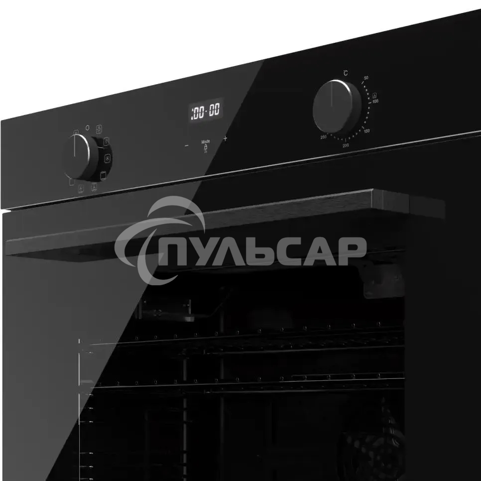 Встраиваемый духовой шкаф Kuppersberg HF 630 B, High-Tech, 78 л, 10 режимов, дисплей, таймер, гриль, комбинированное управление, телескопические направляющие (1 уровень), гидролизная очистка, макс. температура 320 градусов, черный