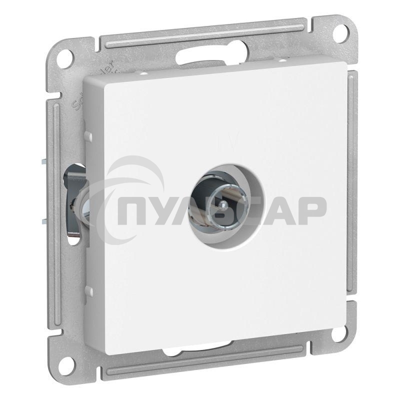 Механизм розетки TV ATLAS DESIGN проходной 4DB белый  SchE ATN000192