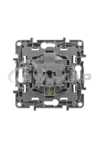 Механизм розетки 1-м СП Etika 2К+З 16А защ. шторки с заземл. винт. зажимы антрацит Leg 672622