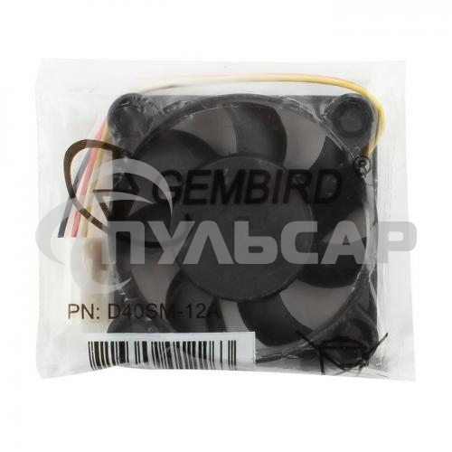 Вентилятор для корпуса Gembird D40SM-12A черный, 40 мм, 6000 об/мин, 25 дБ, 3 pin