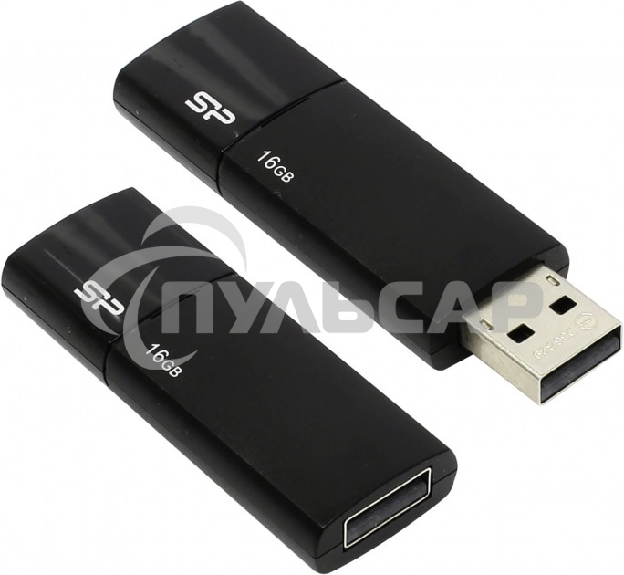 Флешка USB Silicon Power USB 16 Gb Ultima U05 SP016 Gb,UF2U05V1K USB 2.0, черный
