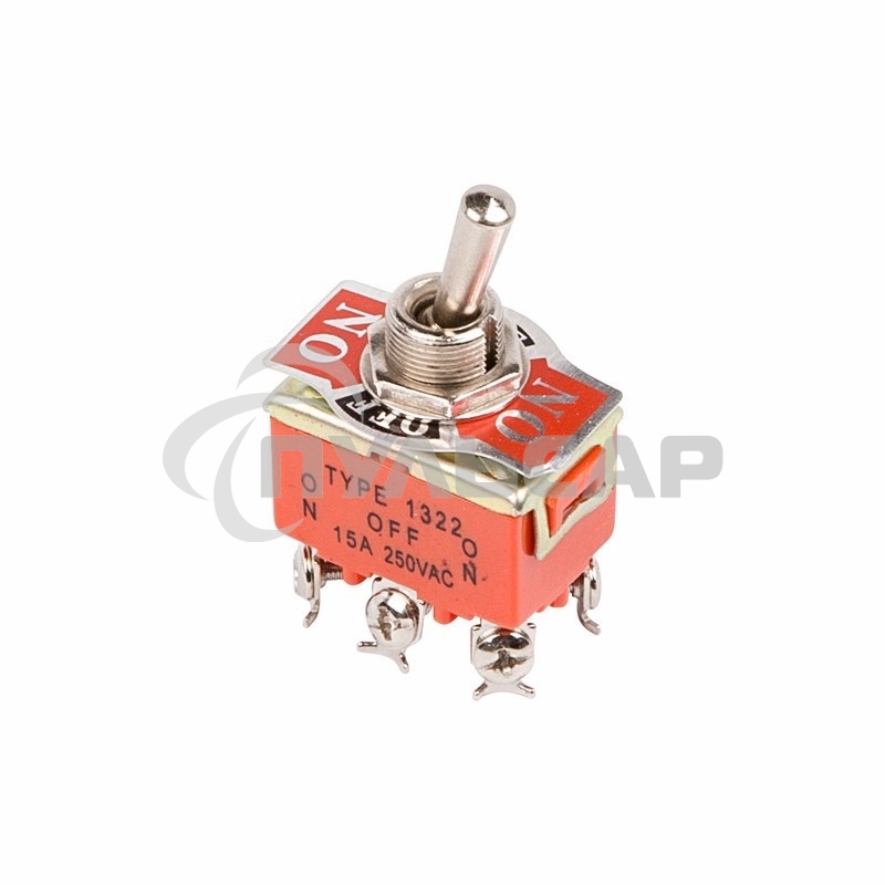 Тумблер 250V 15А (6c) ON-OFF-ON двухполюсный(KN-203)Rexant (в упак. 1шт.)
