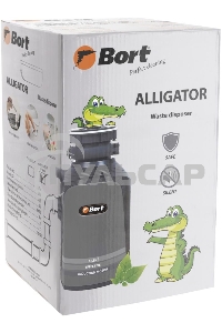 Измельчитель пищевых отходов Bort Alligator Plus, 750 Вт., объем 1 450 мл., пневмовыключатель