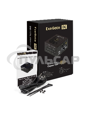 Блок питания ExeGate 750VSP FС (EX297232RUS), 750Вт, 80 PLUS Gold, 120мм, модульный, черный