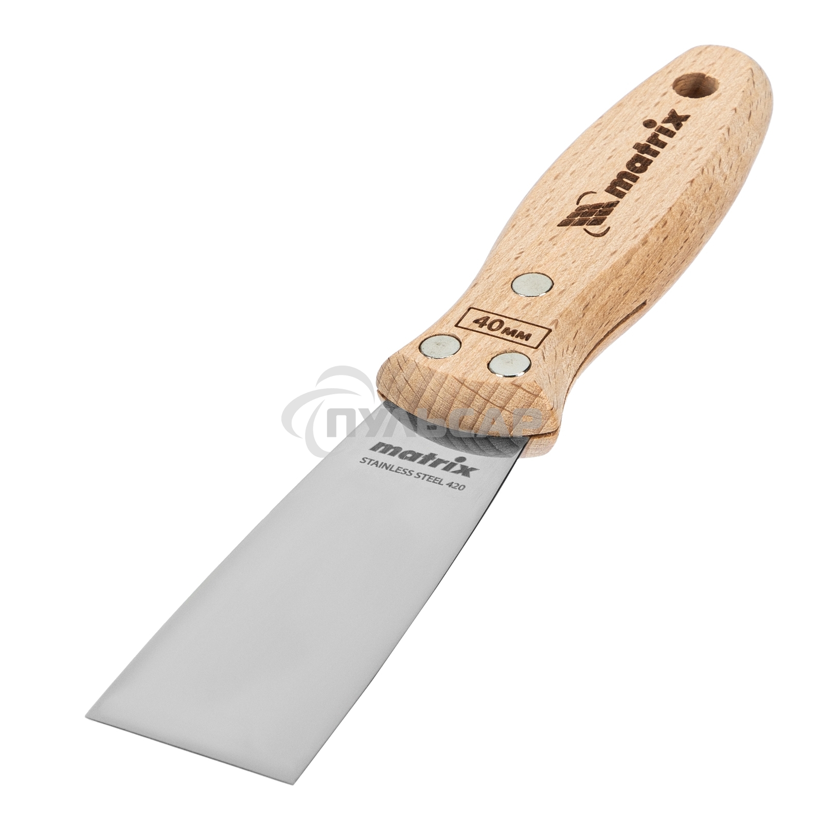 Шпательная лопатка Matrix из нержавеющей стали, 40 мм, буковая рукоятка, EFP